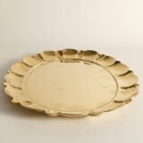 Hollywood Regency Large Oval Brass Tray by Firma Lars Holmström, Sweden 1940's