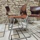 Set of 6 Flötotto pagwood stackable chairs 1960