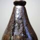 Bouteille en grès pyrité émaillé vintage artisanale signée Jean Lamy