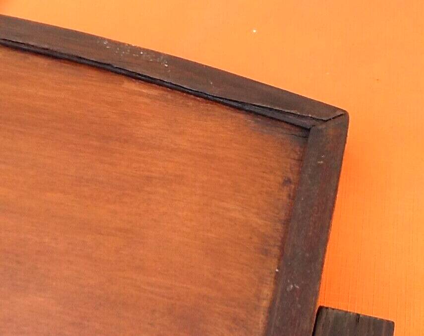 Art deco serving tray rosewood veneer / side handles