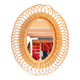 Miroir ovale en rotin 1960