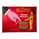 Original poster "Airflam electric ignition" Heating, Savignac 115x153cm 60's