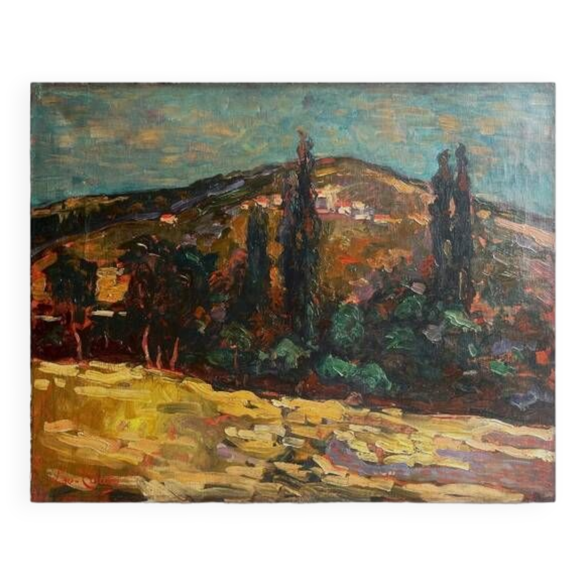 Landscape of Provence, 20th century, signed, oil on canvas, 50x65cm, unframed