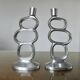 Paire de bougeoirs "cercles" en aluminium 1980
