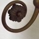French Brass Single Wall Light with Pink & Clear Floral Glass Shade