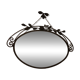 Miroir ovale en fer forgé Art Nouveau