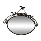 Art Nouveau oval wrought iron mirror
