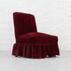 Fauteuil crapaud en velours côtelé rouge des années 1960