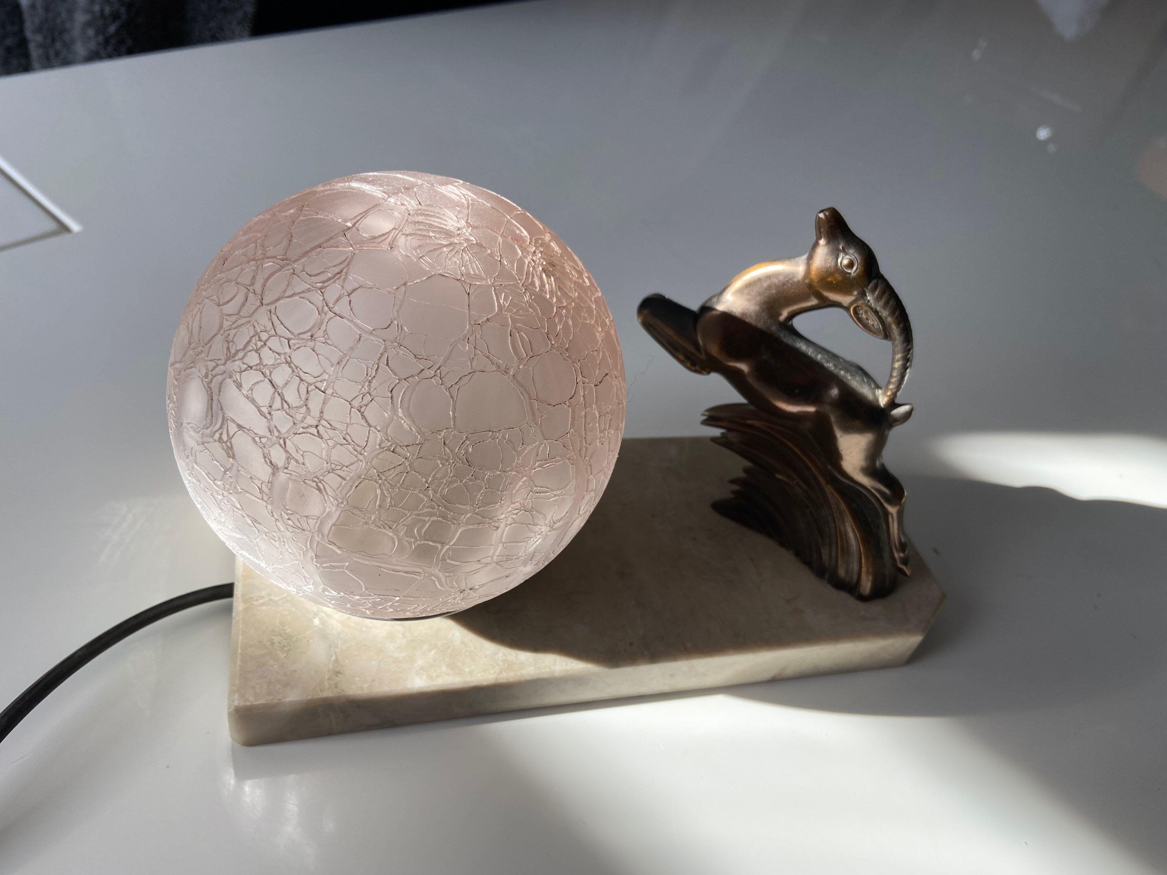 Lampe art déco antilope