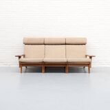 GE-375/3 Three-seater Sofa by Hans Wegner  for Getama