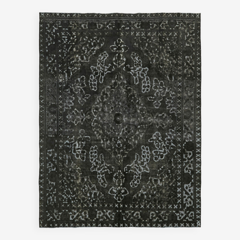 Hand-Knotted Persian Antique 1970s 290 cm x 378 cm Black Wool Carpet
