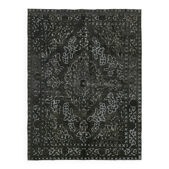 Hand-Knotted Persian Antique 1970s 290 cm x 378 cm Black Wool Carpet