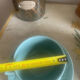 Set of 4 soup / consommé cups and saucers in ceramic.