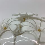 Murano glass flower italian ceiling lamp , 1970’s