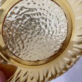 Set of Vereco cups and saucers, amber glass