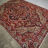 Tapis persan vintage en laine rouge tissée à la main - 211x306cm