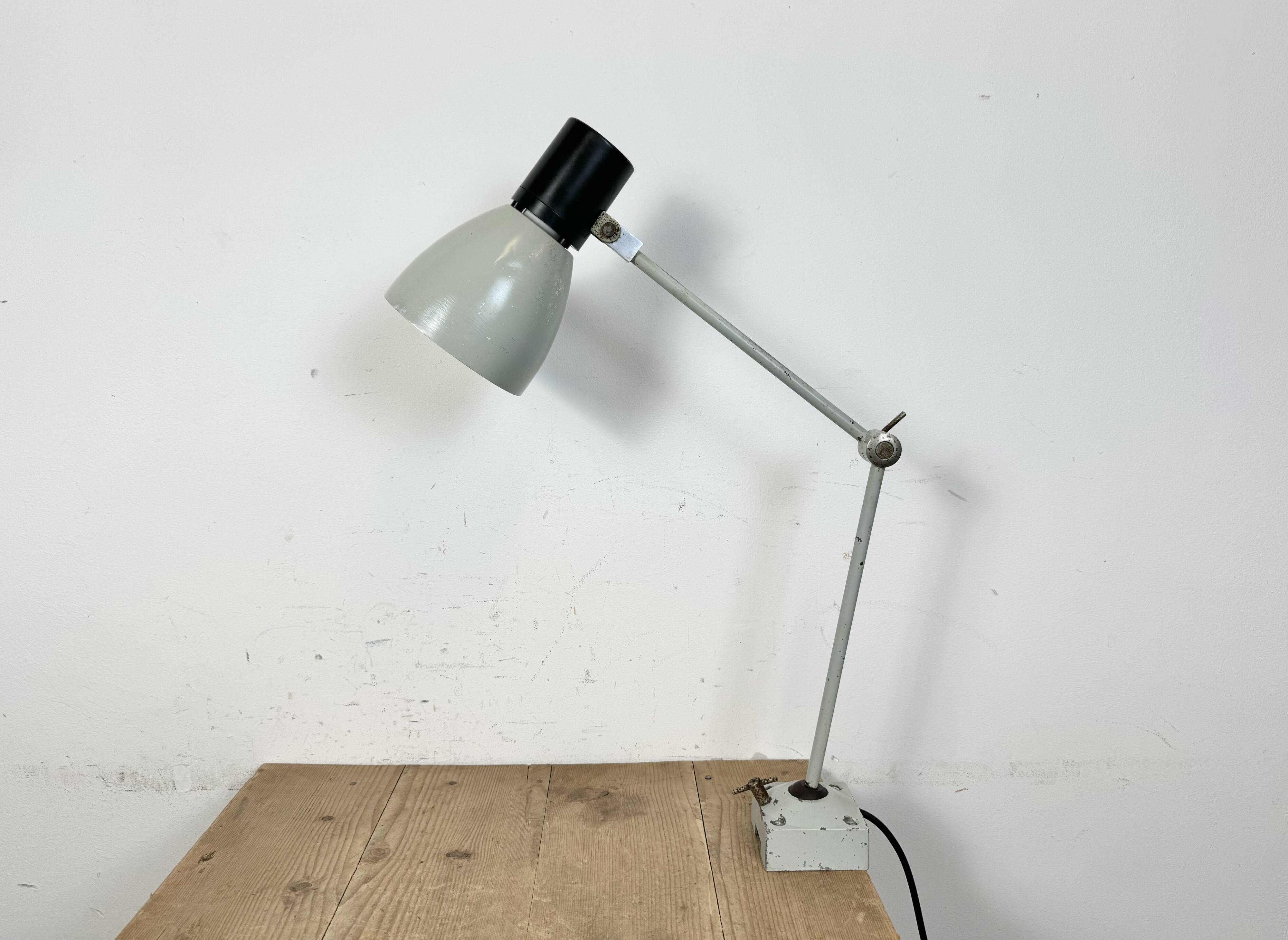 Grey Industrial Table Lamp from Elektrosvit, 1970s