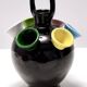 Vintage Black Lacquered Ceramic Tulip Vase Ascribable to Pucci Umbertide, I