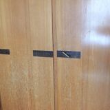 Vintage wardrobe signed Magnani Master cabinetmaker in teak and mahogany