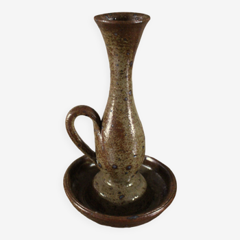 Vintage cellar rat stoneware candle holder