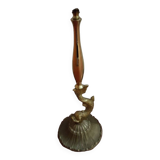 Crystal ashtray on bronze stand