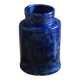 Blue glazed clay vase, handmade, unique piece.