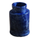 Blue glazed clay vase, handmade, unique piece.