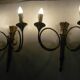 Pair of very large Empire style 2-light wall sconces
