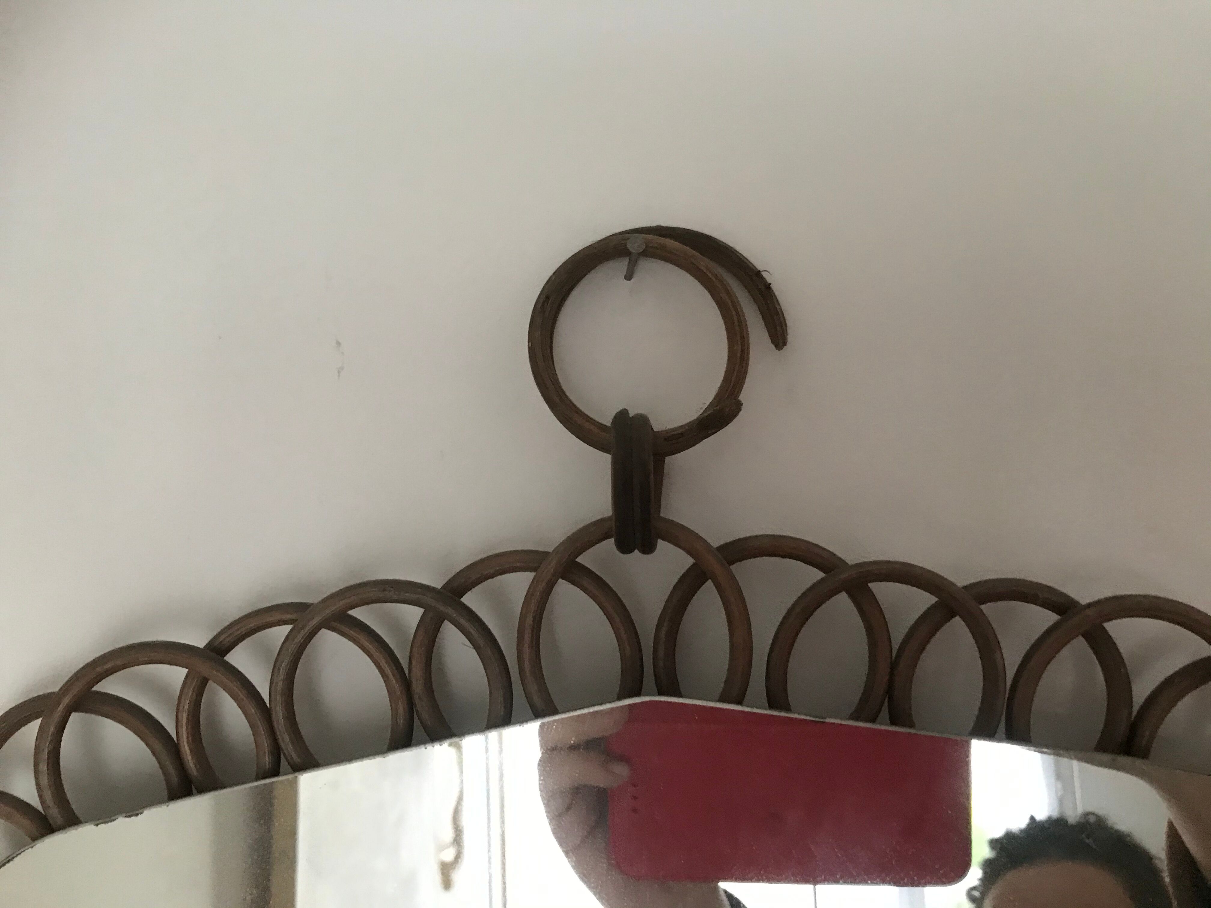 Vintage mirror in 32x40 cm rattan