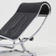 Vintage Italian chaise lounge chair chrome and leather by Guido Faleschini 1970s