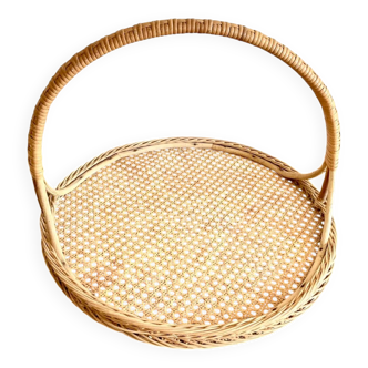Wicker and cane tray