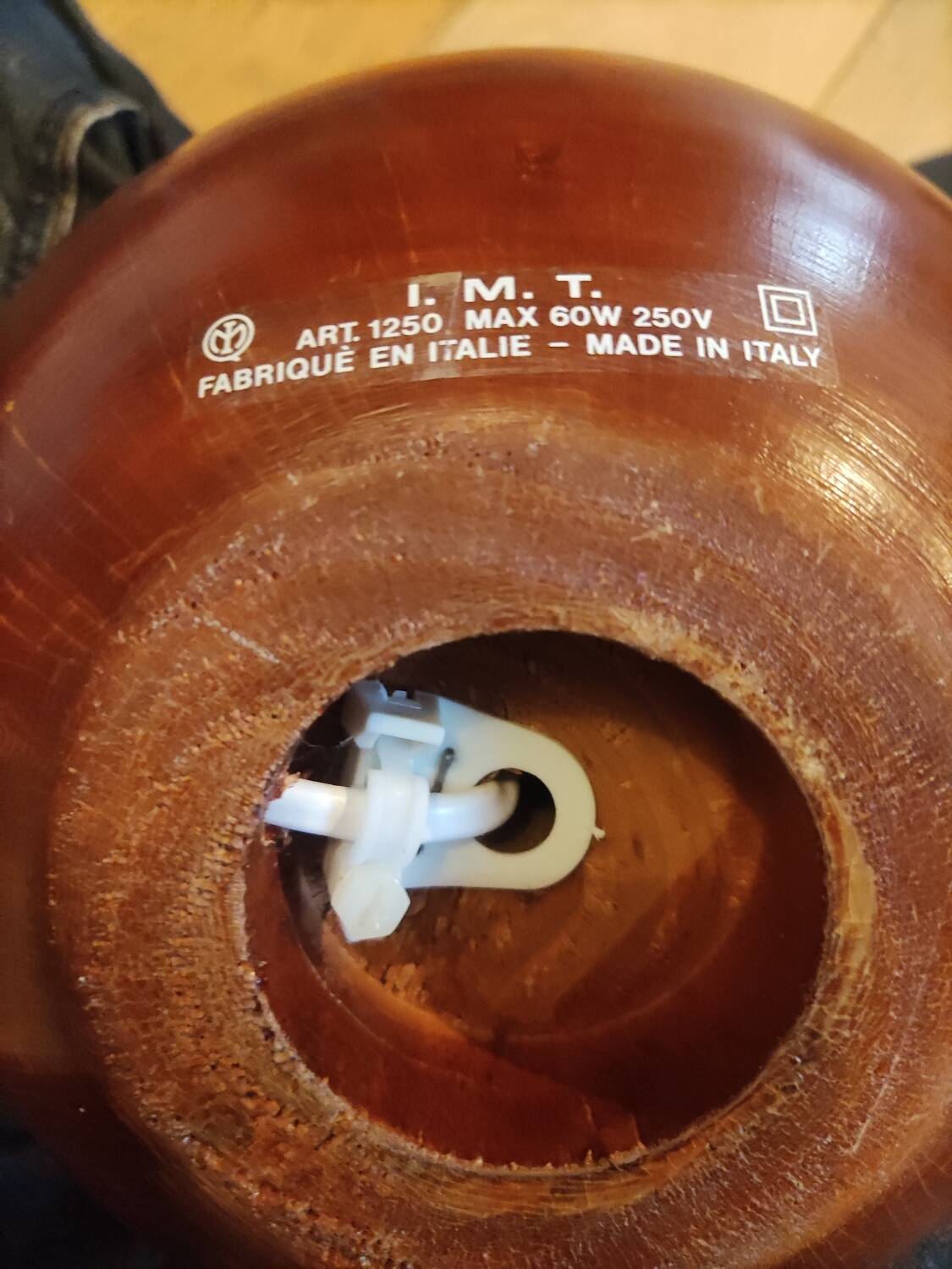 Wooden ball lamp base made in Italy