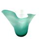Vase mouchoir opaline turquoise interieur blanc travail fait main art déco