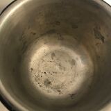 Round black leather ice bucket