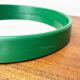 Round green mirror in space age style mid-century by C.L. Augustson, Norway, 1960s.