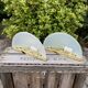 Glass Wall Lamp Set, Vintage Hollywood Regency, Massive Belgium Wall Scones