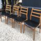 4 chaises années 60/70 bois et skaï noir