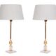 pair elegant Hollywood Regency pineapple Table lamps Denmark 1970s