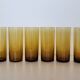 Vintage orangeade service in amber blown glass decanter & 6 glasses