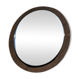 Miroir oval verre fume vintage 1970 marque lupi cristal color