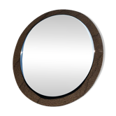 Miroir oval verre fume vintage 1970 marque lupi cristal color