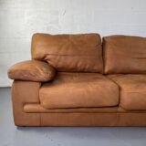 Roche-Bobois brown leather sofa