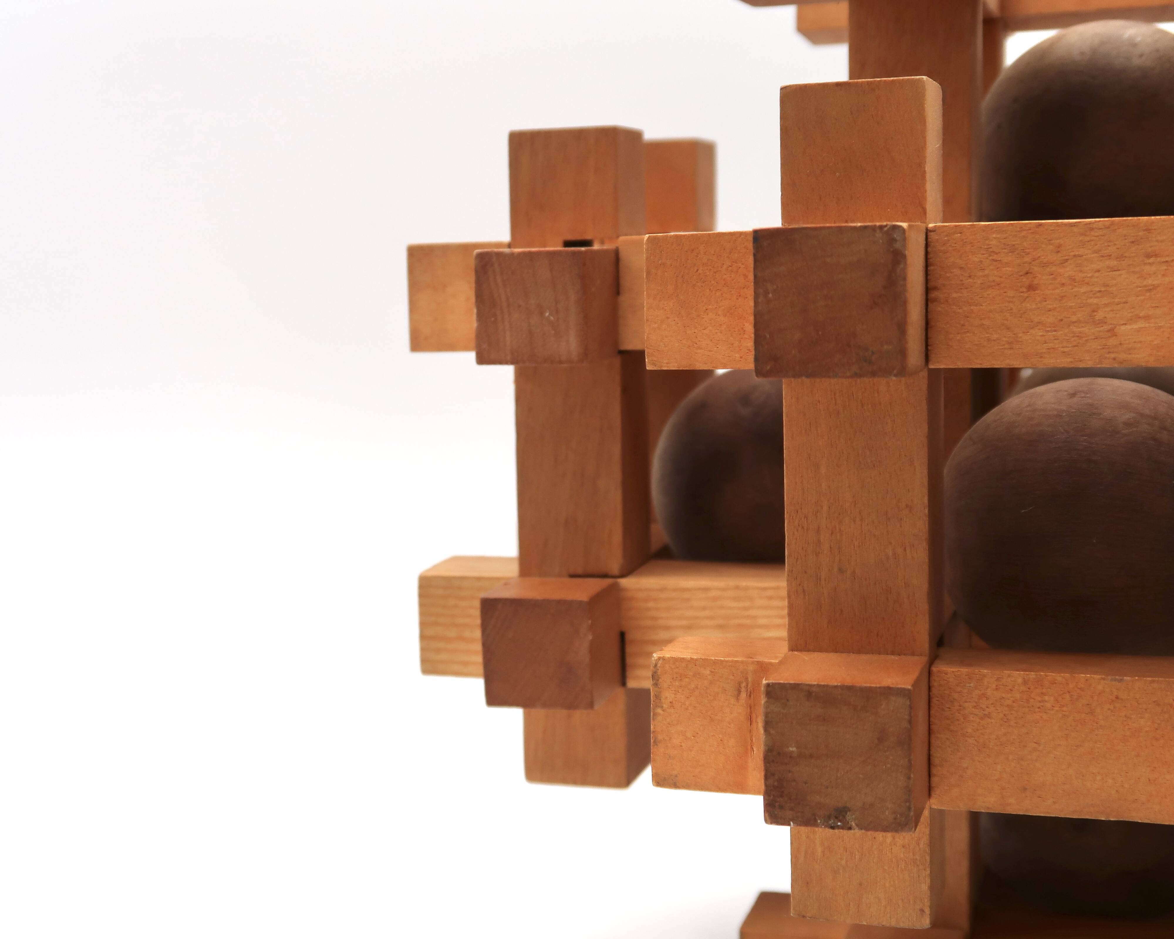 Japanese wooden puzzle sculpture by Sori Yanagi for Kumiki from the 1970s.