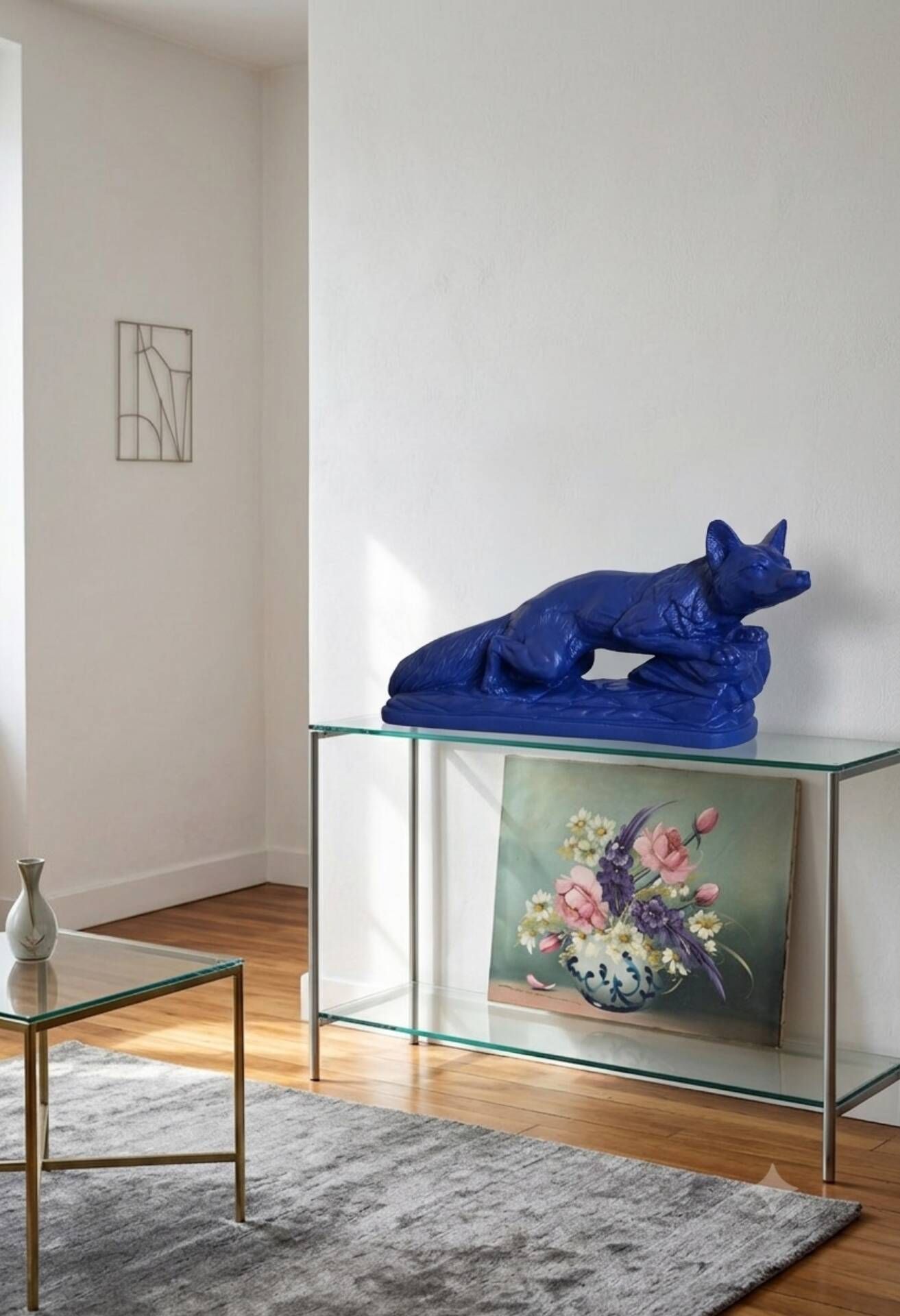 Sculpture années 50 bleu Klein