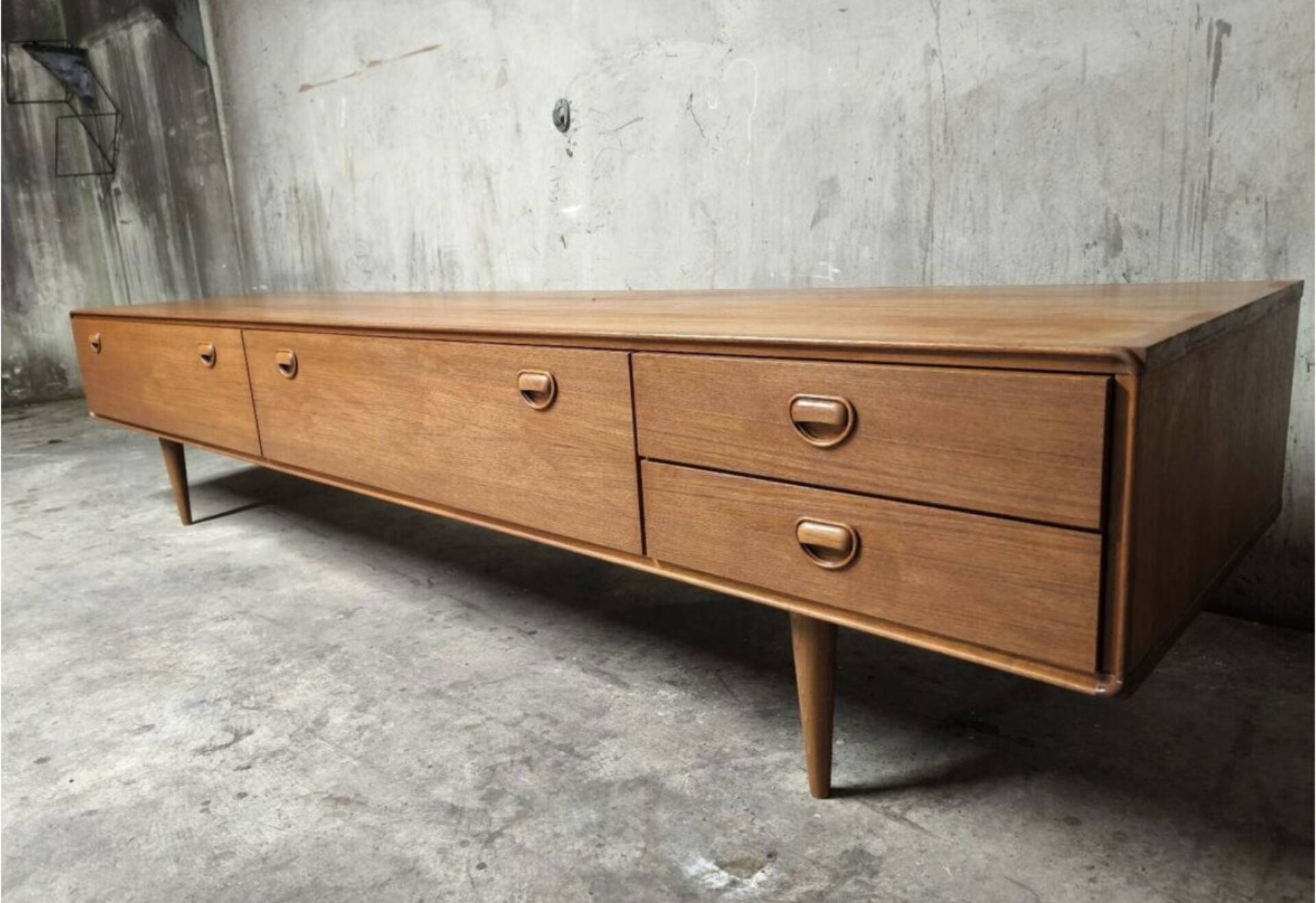 Vintage Scandinavian teak sideboards from the 1970s.