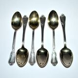 DEETJEN Lot of 6 silver-plated metal moka teaspoons Louis XV Rocaille no. 25