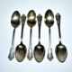 DEETJEN Lot of 6 silver-plated metal moka teaspoons Louis XV Rocaille no. 25