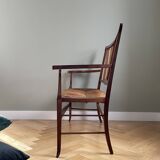 Wooden and straw bench