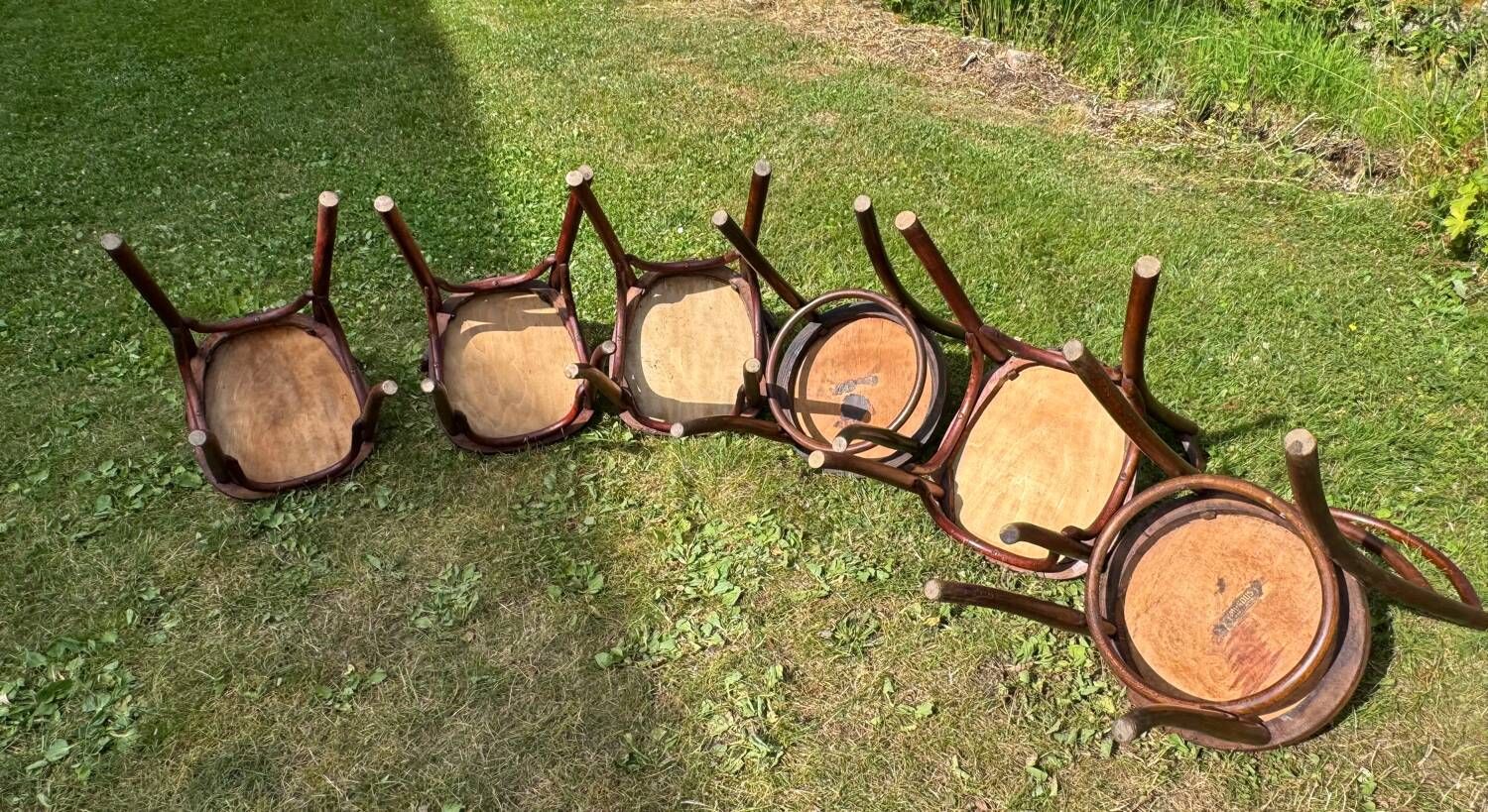 Set of 6 Thonet and Fishel bistro chairs, early 20th century
