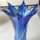 Large murano vase in blown art glass, cobalt blue. star shape. dim 30 x 22 cm